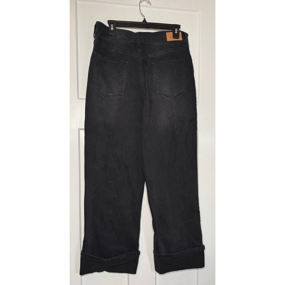 Dear John Wide Leg Baggy Jeans SIZE 31 Black High Rise Distressed Stretch - Picture 2 of 11